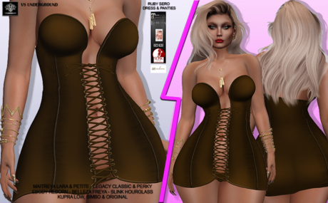 Second Life Marketplace - **RUBY SERO BROWN DRESS AND PANTIES**